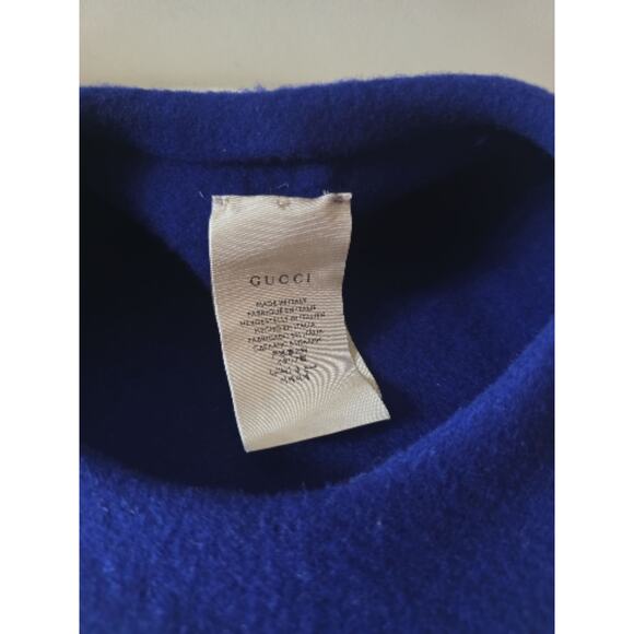 Gucci Blue GG logo charm Wool Beret M sz